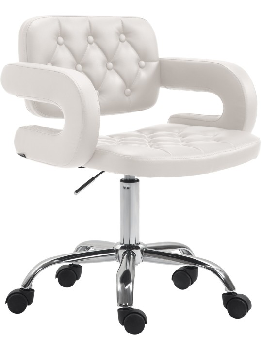 Pracovná stolička Dublin z umelej kože, biela
