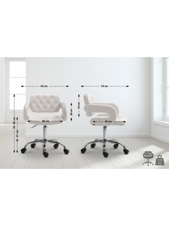 Pracovná stolička Dublin z umelej kože, biela
