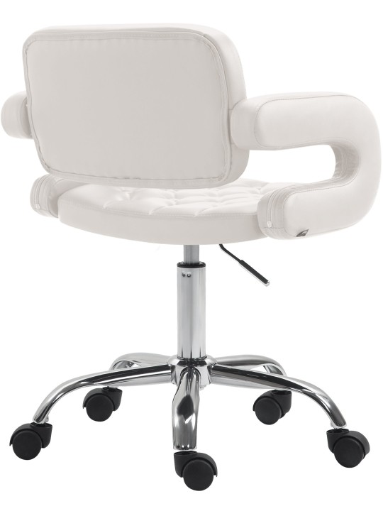 Pracovná stolička Dublin z umelej kože, biela
