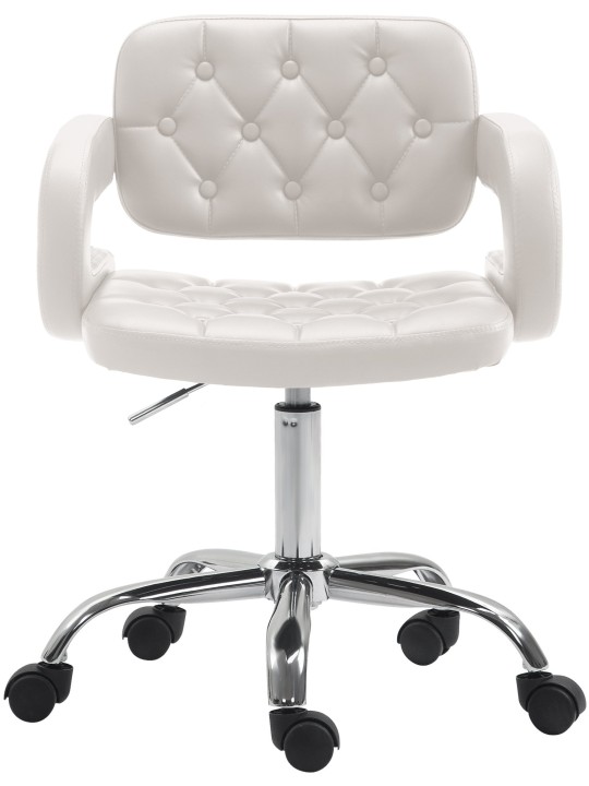 Pracovná stolička Dublin z umelej kože, biela