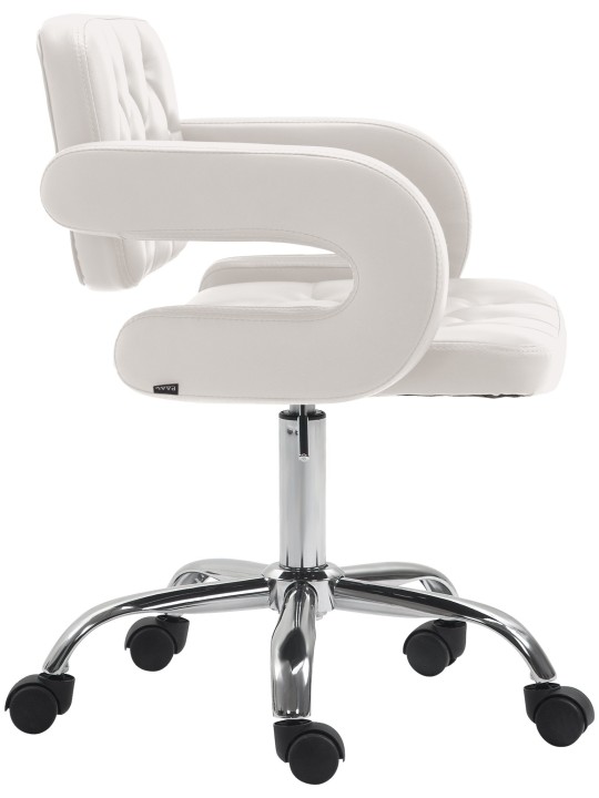 Pracovná stolička Dublin z umelej kože, biela