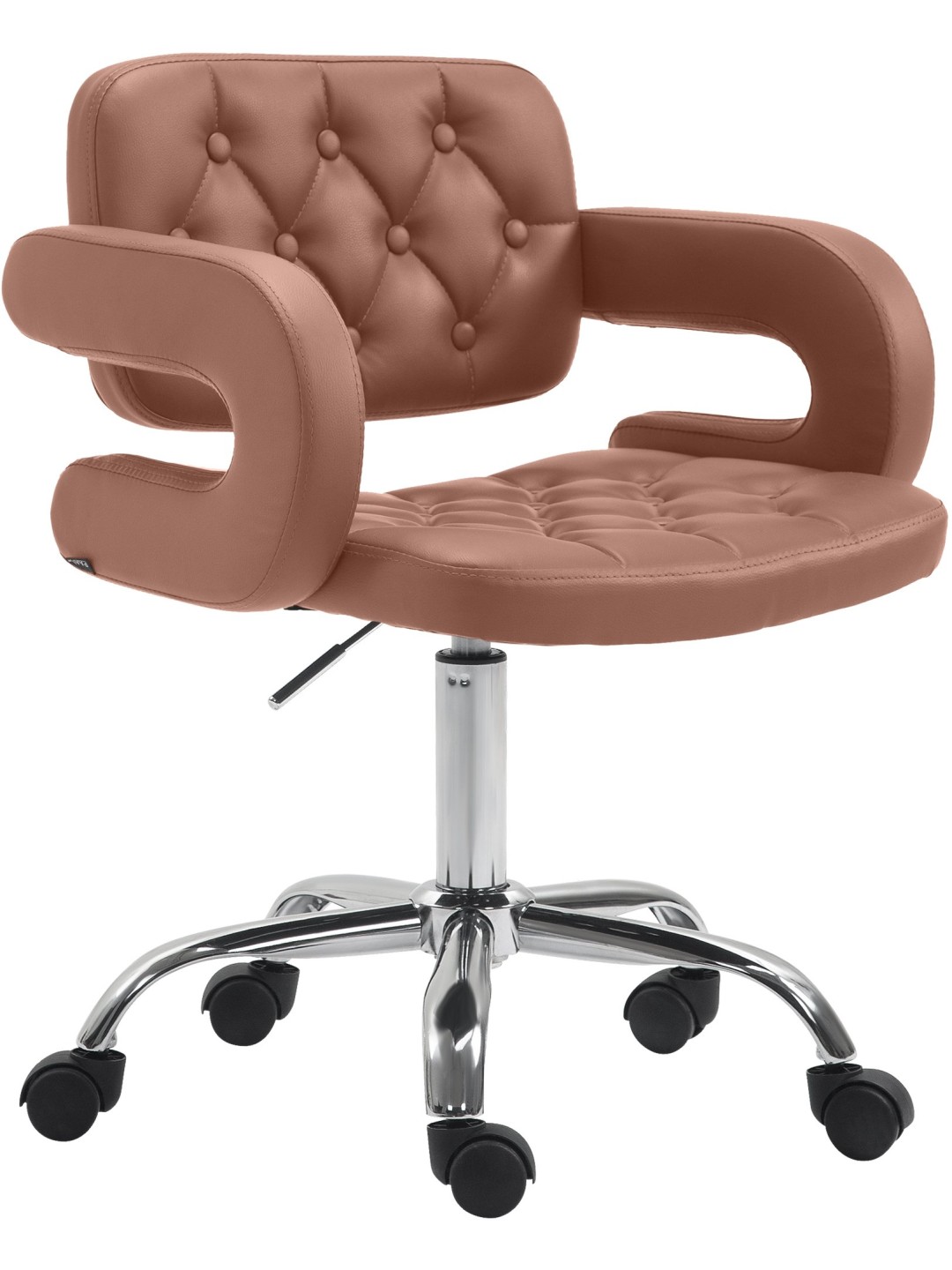 Pracovná stolička Dublin z umelej kože, koňaková