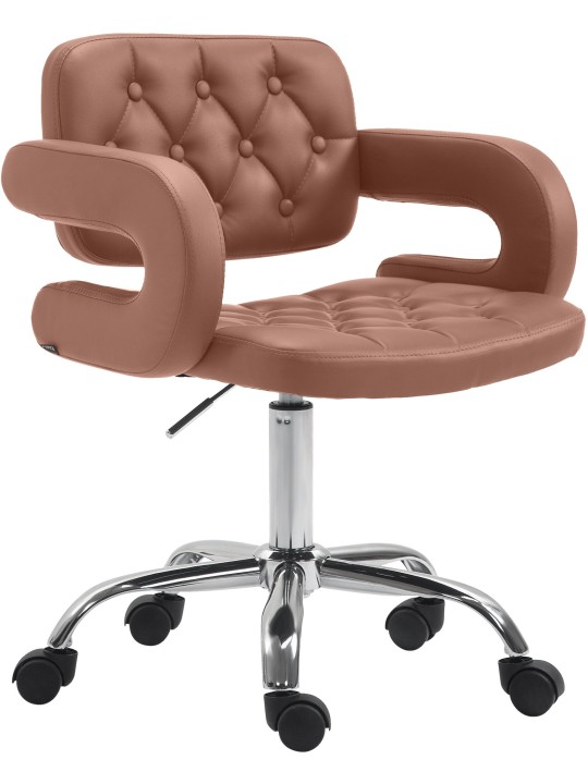 Pracovná stolička Dublin z umelej kože, koňaková