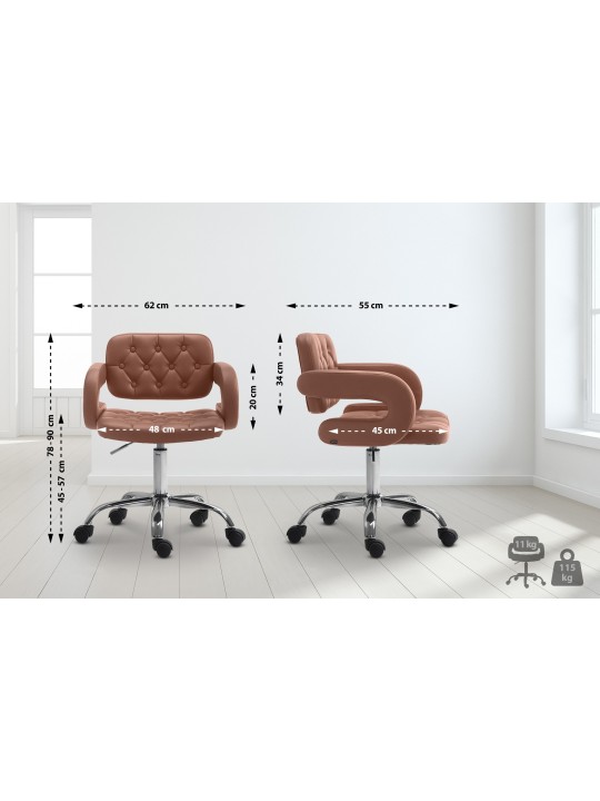 Pracovná stolička Dublin z umelej kože, koňaková