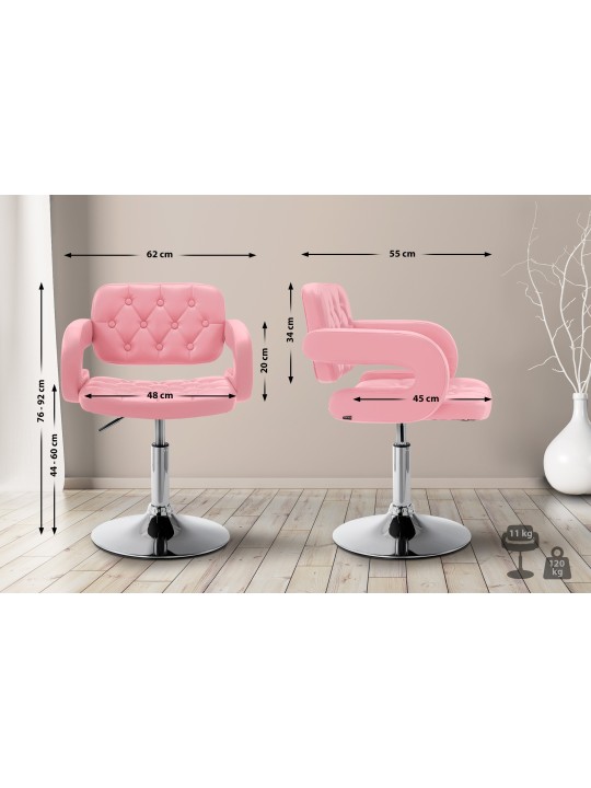 Lehátko Dublin z umelej kože, ružová