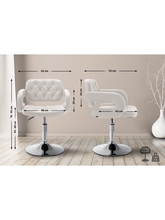 Lehátko Dublin z umelej kože, biela