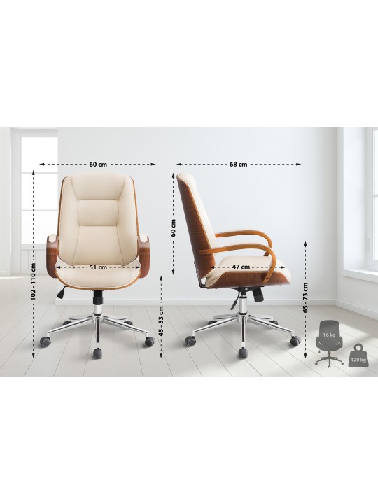 Kancelárske kreslo Yankton, orech/krémová