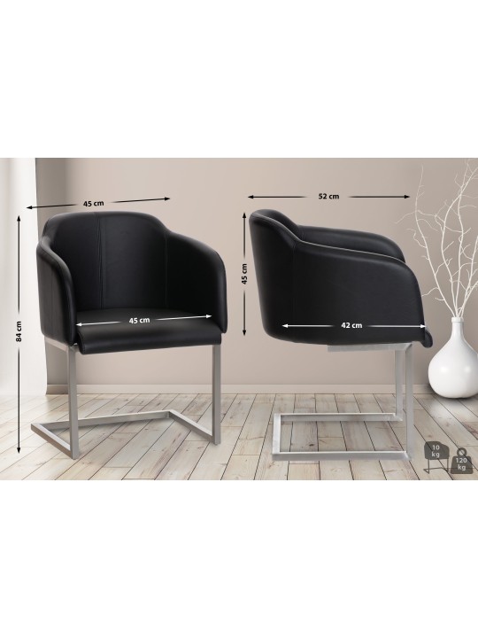 Stolička pre návštevy Magnus, čierna