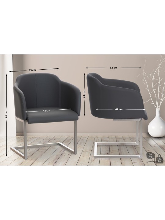 Stolička pre návštevy Magnus, sivá