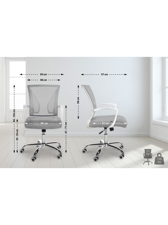 Kancelárska stolička Tracy C, svetlosivá