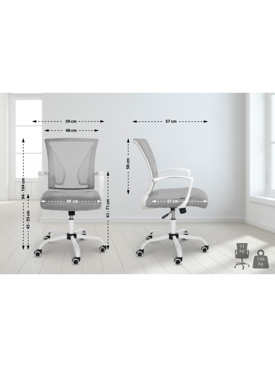 Kancelárske kreslo Tracy W, svetlosivá