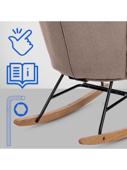 Stolička Sanka látka, šedohnedá