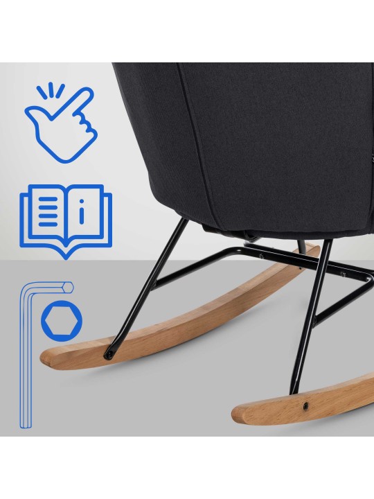 Stolička Sanka látka, čierna