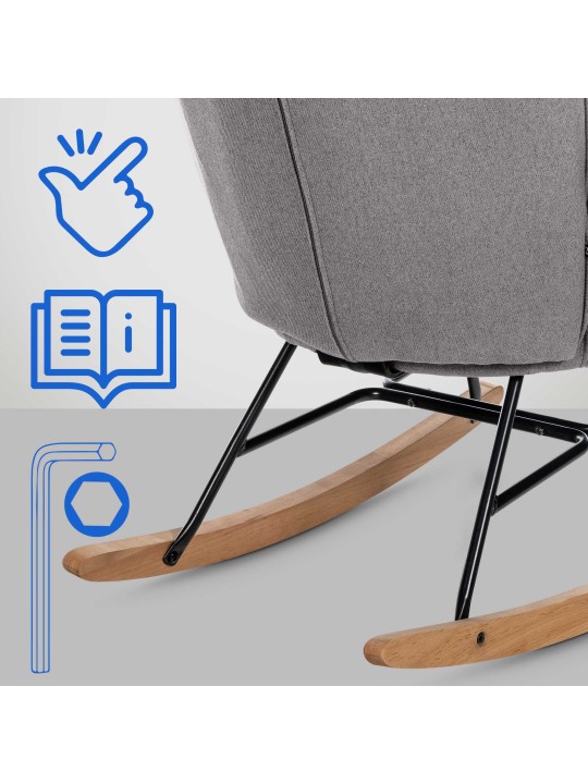 Stolička Sanka látka, sivá