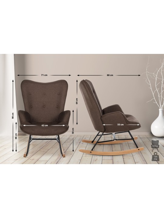 Stolička Sanka látka, hnedá