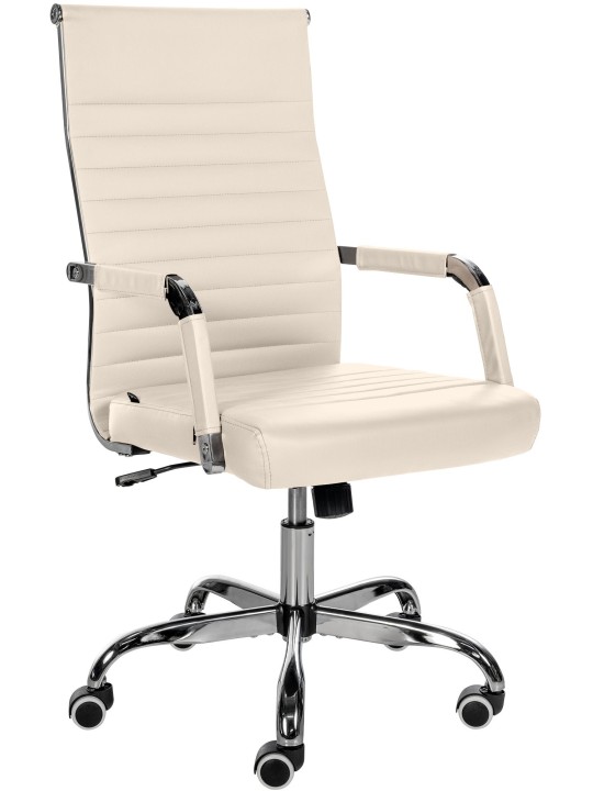 Kancelárske kreslo Amadora z umelej kože, krémová