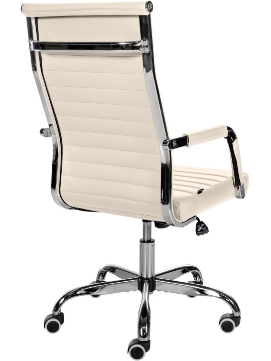 Kancelárske kreslo Amadora z umelej kože, krémová