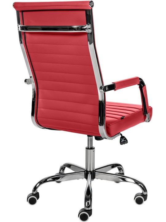 Kancelárske kreslo Amadora z umelej kože, červená