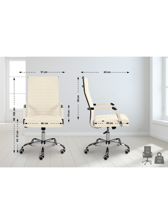 Kancelárske kreslo Amadora látka, krémová