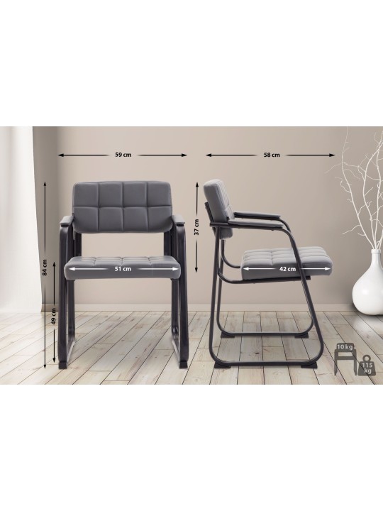 Kreslo pre návštevníkov Canada B umelá koža, sivá