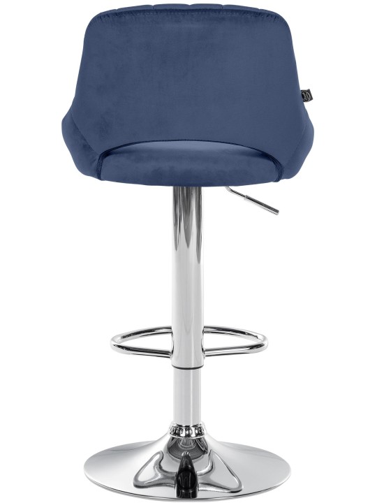 Barová stolička Milet velvet chróm, modrá