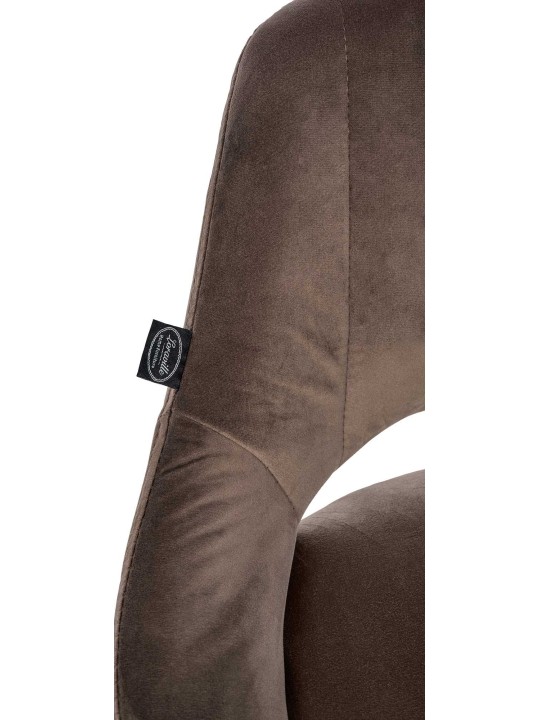 Barová stolička Milet velvet chróm, hnedá