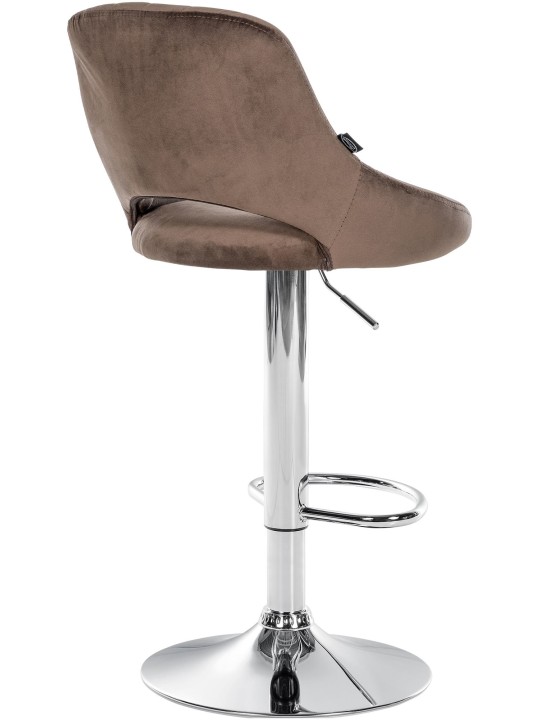 Barová stolička Milet velvet chróm, hnedá