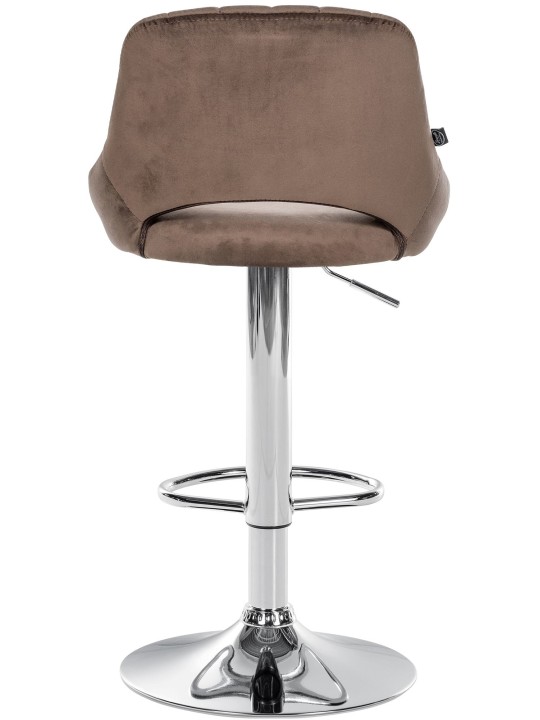 Barová stolička Milet velvet chróm, hnedá