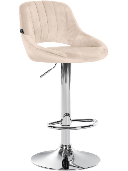 Barová stolička Milet velvet chróm, krémová