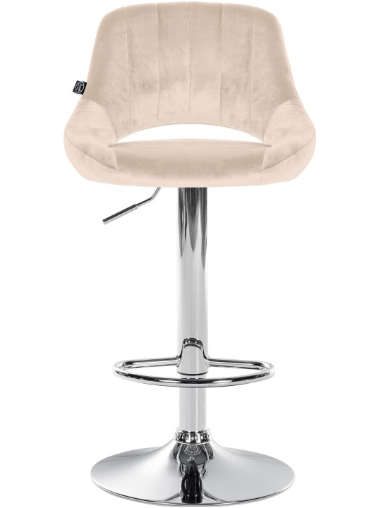 Barová stolička Milet velvet chróm, krémová