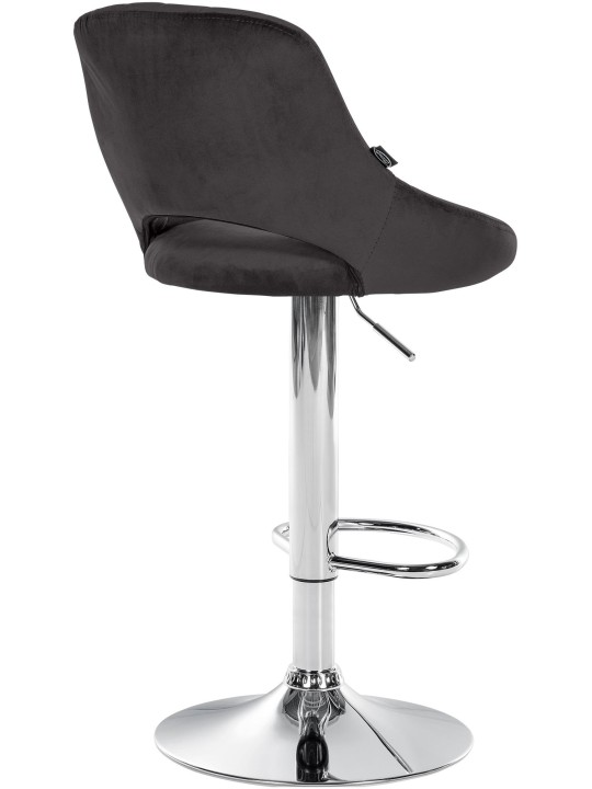 Barová stolička Milet velvet chróm, čierna