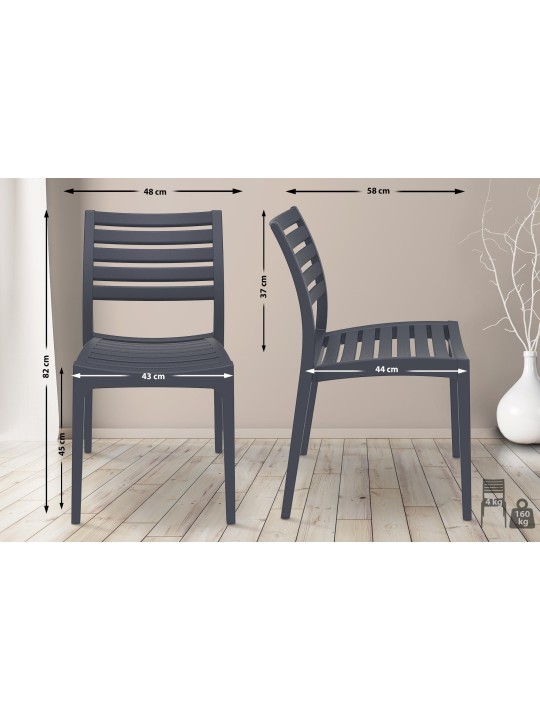 Stolička Ares, tmavosivá