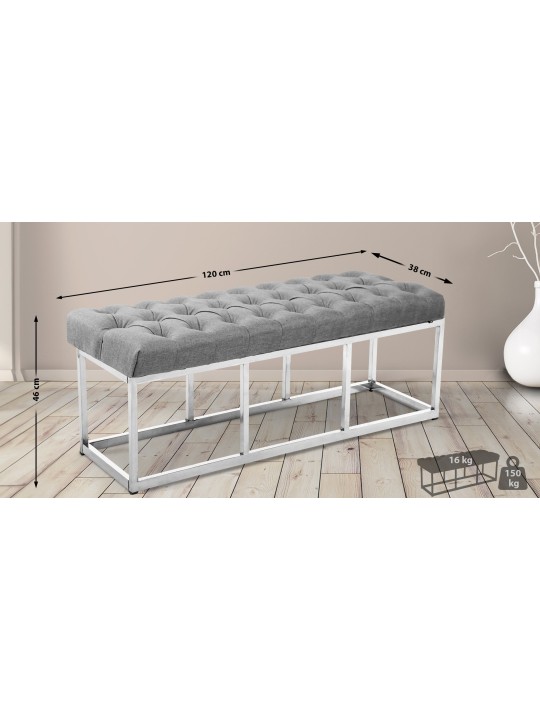 Látka Amun E120, sivá