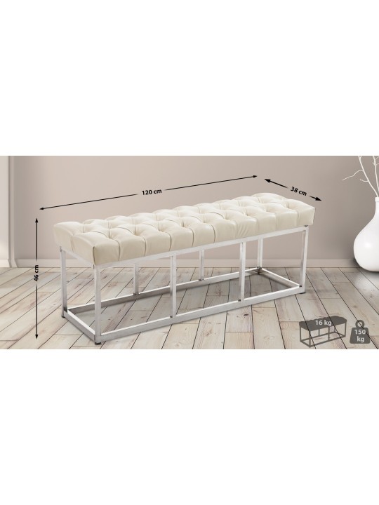 Lavička Amun umelá koža E120, krémová Lavička Amun umelá koža E120, krémová