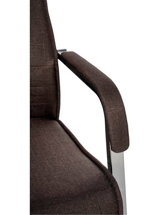 Sada 2 návštevníckych stoličiek látka Hobart, hnedá