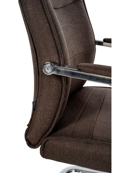 Sada 2 návštevníckych stoličiek látka Hobart, hnedá