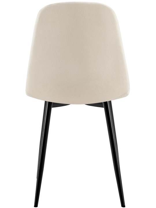 Zamatová jedálenská stolička Baxter, krémovo biela