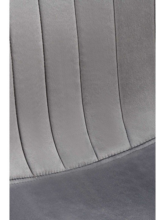 Zamatová jedálenská stolička Baxter, tmavosivá