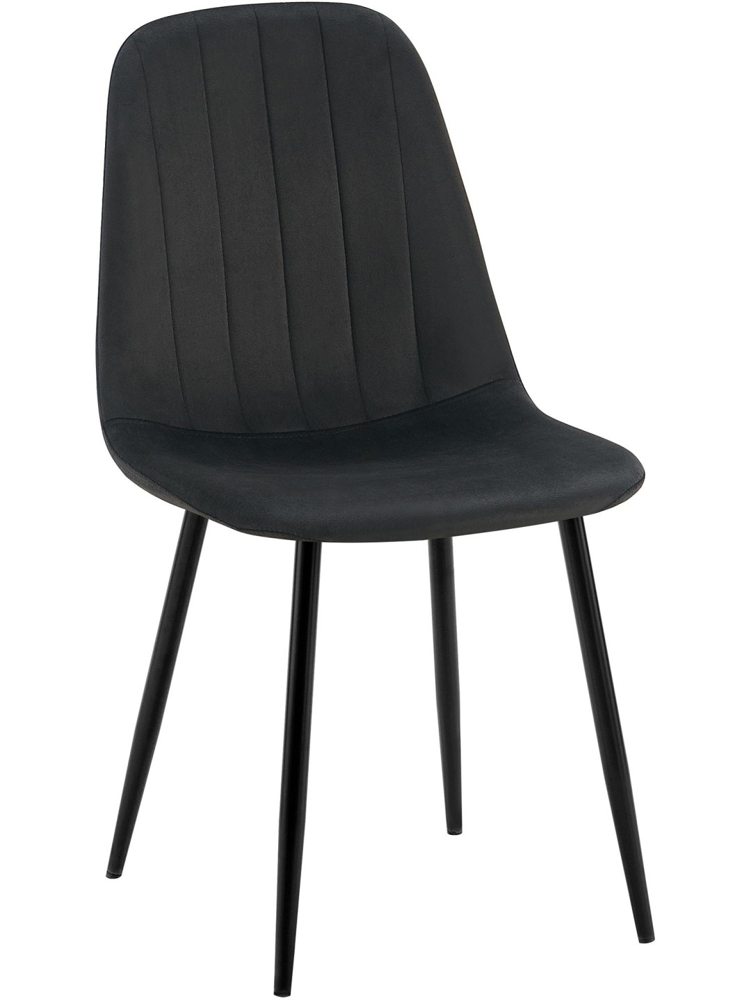 Zamatová jedálenská stolička Baxter, čierna