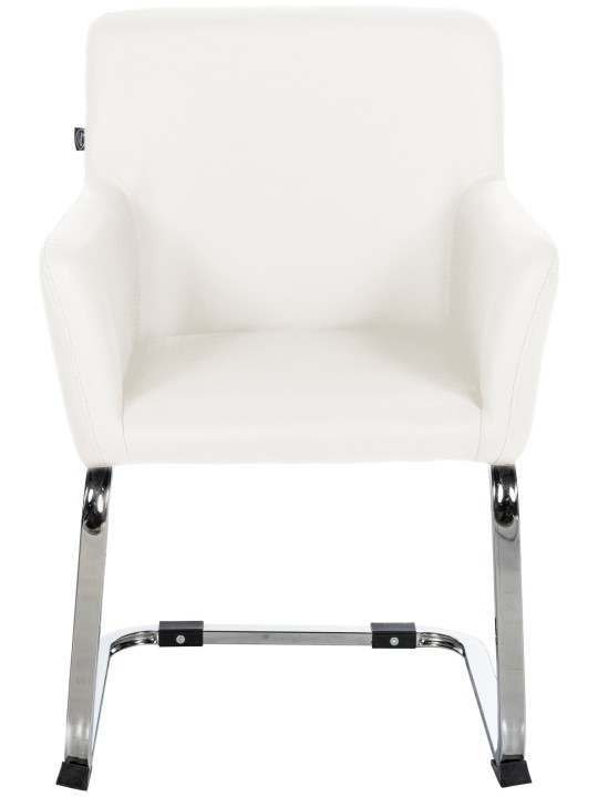 Stolička Puka z umelej kože, biela