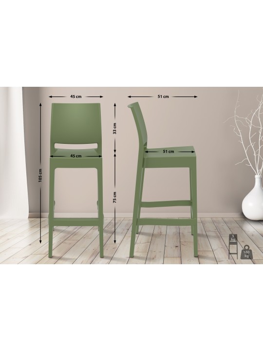 Barová stolička Maya, olivová