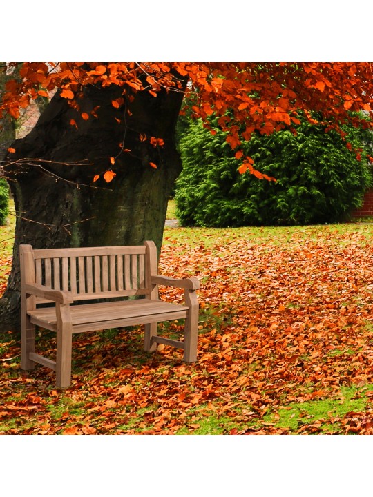 Teaková lavica Jackson 120 cm s poťahom, teak