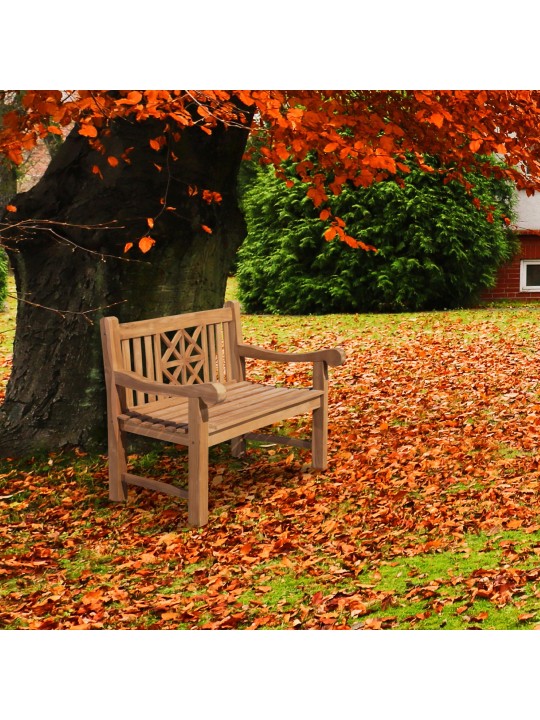 Teaková lavica Florida 120 cm s poťahom, teak