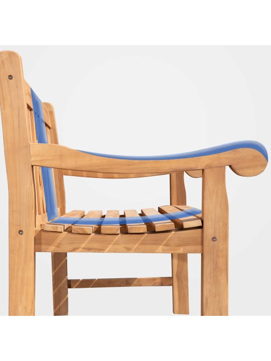 Teaková lavica Florida 120 cm s poťahom, teak