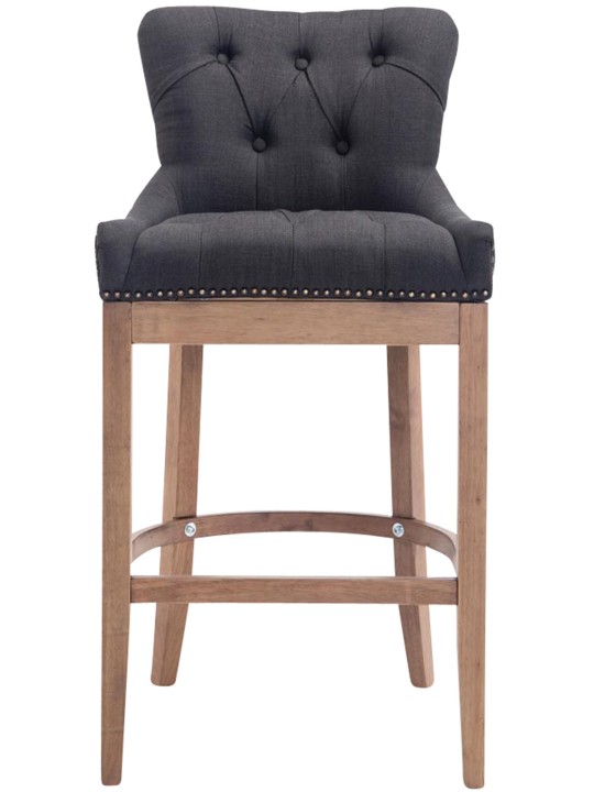 Barová stolička tkanina Lakewood, starožitné svetlo, tmavosivá