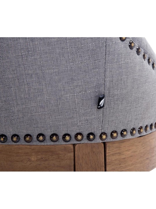 Barová stolička tkanina Lakewood, starožitné svetlo, svetlosivá