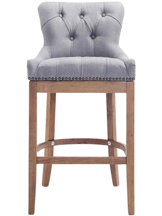 Barová stolička tkanina Lakewood, starožitné svetlo, svetlosivá