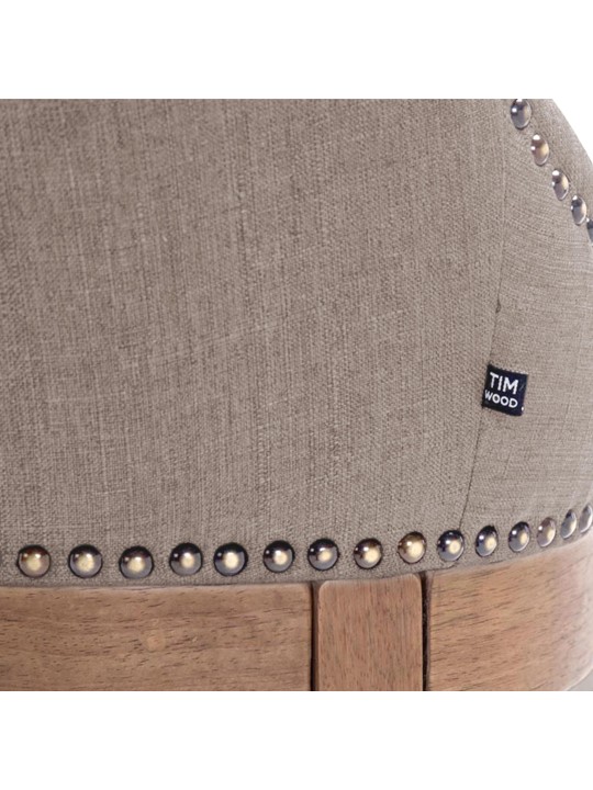 Barová stolička tkanina Lakewood, starožitné svetlo, šedohnedá