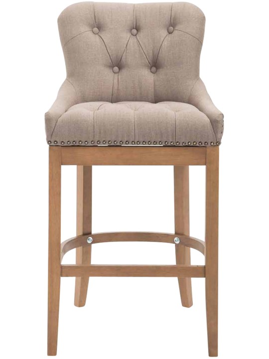 Barová stolička tkanina Lakewood, starožitné svetlo, šedohnedá