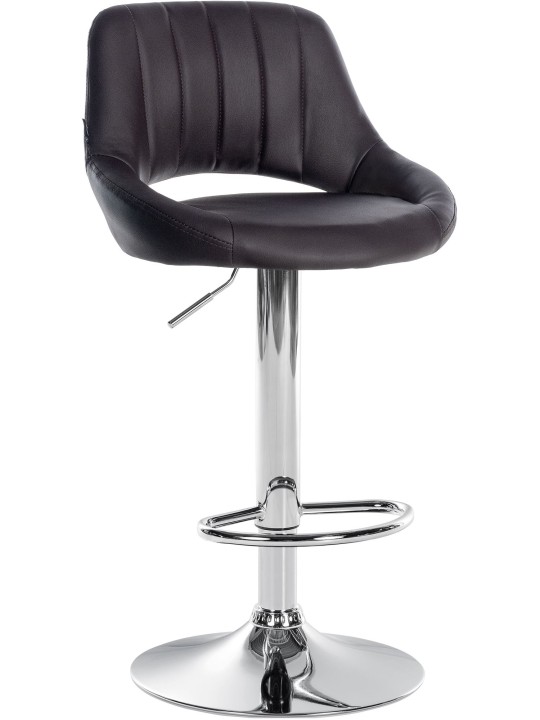 Barová stolička Milet umelá koža chróm, hnedá